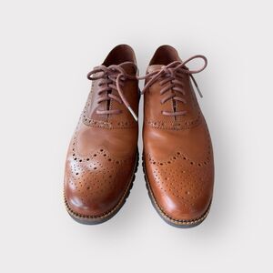Cole Haan Brown ZeroGrand Leather Lace Up Wingtip Shoes Men’s Size 11.5 M